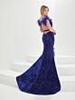 Tiffany Designs 16004 Open Back Feather Dress