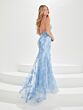 Tiffany Designs 16005 Sheer Bodice Floral Shimmer Dress