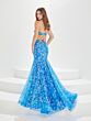 Tiffany Designs 16011 Side Cutout Floral Glitter Dress