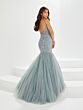 Tiffany Designs 16025 Floral Bodice Open Back Dress - Stock Only