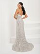 Tiffany Designs 16092 Illusion Side Linear Sequin Dress