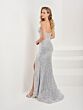 Tiffany Designs 16098 Plunging Neckline Paillette Dress
