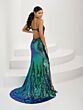 Tiffany Designs 16100 Floral Corset Sequin Skirt Dress