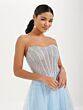 Tiffany Designs 16111 Sheer Overskirt Strapless Corset Dress