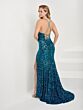 Tiffany Designs 16112 High Slit Sequin Dress - Stock Only