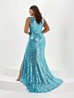 Tiffany Designs 16130 High Slit Sequin Dress