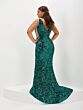 Tiffany Designs 16132 Plunging Neck Sequin Dress