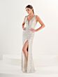 Tiffany Designs 16259 Plunging Neckline Floral Sequin Dress