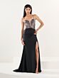 Tiffany Designs 16272 Slit Skirt Plunging Neckline Dress