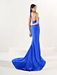 Tiffany Designs 16281 Sweep Train Plunging Halter Neckline Dress