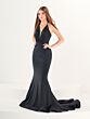 Tiffany Designs 16281 Sweep Train Plunging Halter Neckline Dress