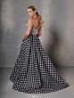 Tiffany Designs 16323 Plunging Neckline Polka Dot Dress
