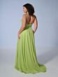 Tiffany Designs 16167 Plunging Halter Neck A-Line Plus Size Dress