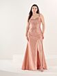 Tiffany Designs 16273 High Slit Brush Train Plus Size Dress