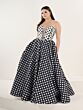 Tiffany Designs 16322 Bow Accent Polka Dot Plus Size Dress