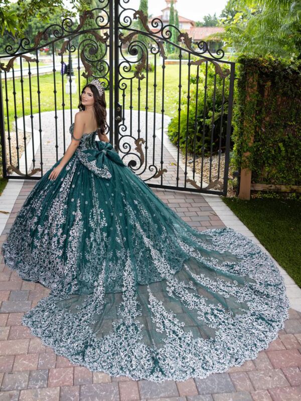 House of Wu 56533 Sheer Cape Bow Back Sweet 16 Dress