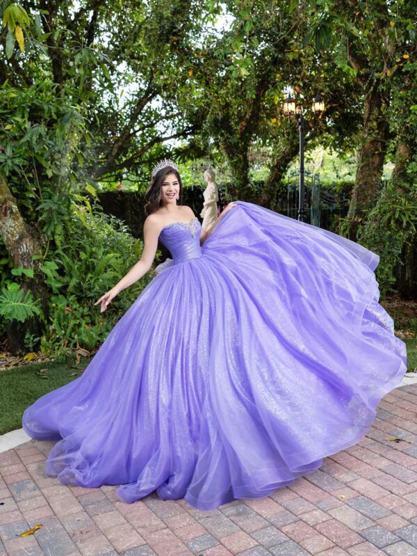 House of Wu 56537 Draped Bodice Beaded Neck Sweet 16 Gown