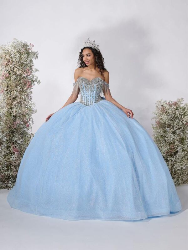 House of Wu 26124 Rhinestone Corset Bow Back Dress