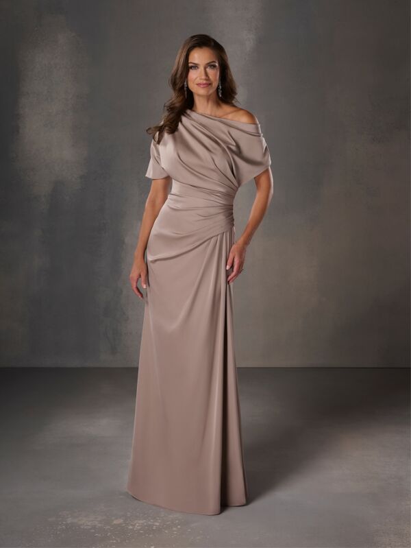 Christina Wu 17250 Asymmetrical Neckline Drape Dress