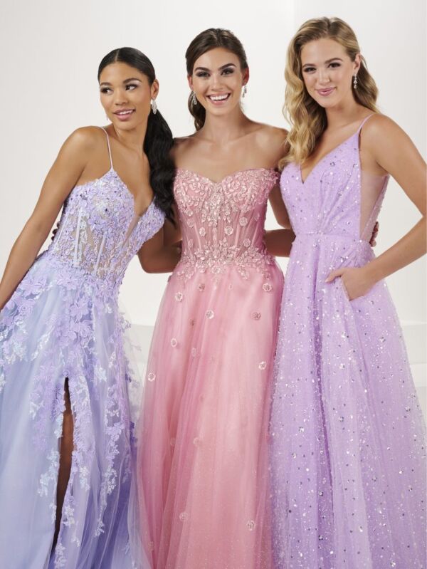 Tiffany Designs 16066 Illusion Back Glitter Dress - Stock Only