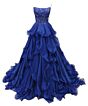 Ava Presley 29133 Strapless Scoop Neck Ruffle Skirt Dress