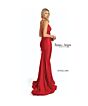 Jessica Angel 2595 Lace-Up Back V-Neck Hot Fix Dress