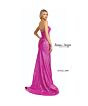 Jessica Angel 2599 Cutaway Slit Strapless Metallic Dress