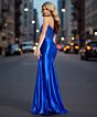 Jovani 49859 Embroidered Corset Slit Skirt Dress