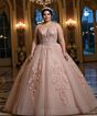 Jovani Q43431 Spaghetti Strap Basque Waist Quince Dress