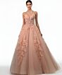 Jovani Q43431 Spaghetti Strap Basque Waist Quince Dress
