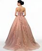 Jovani Q43431 Spaghetti Strap Basque Waist Quince Dress