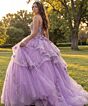 Jovani Q43810 Layered Skirt Lace-Up Back Quinceanera Dress