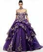 Jovani Q48439 Back Bow Layered Skirt Quinceanera Gown