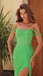 Amarra 88149 Sequin Skirt Illusion Corset Dress
