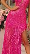 Amarra 88769 Cutaway Slit Paillettes Skirt Dress