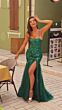 Amarra 88232 High Slit Strapless Corset Glitter Dress