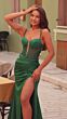Amarra 88279 Ruched Skirt Illusion Corset Lace-Up Dress
