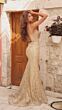 Amarra 88290 High Slit Leaf Glitter Lace-Up Dress
