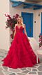 Amarra 88296 Ruffle Skirt Plunging Neckline Dress
