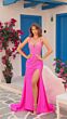Amarra 88314 High Slit Hot Fix Corset Dress