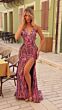 Amarra 88325 Plunging Neckline Sheer Sides Sequin Dress