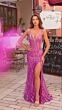 Amarra 88377 Bare Back Sheer Sides Geometric Dress