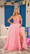 Amarra 88388 Ruffle Skirt Floral Sheer Corset Dress