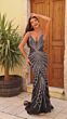 Amarra 88395 Open Back Plunging Neckline Geometric Dress
