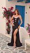 Amarra 88428 Embellished Neckline Sheer Sides Dress
