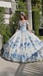 Amarra 54208 Detachable Cape Floral Quinceanera Dress