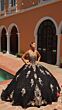 Amarra 54301 Cold-Shoulder Petal Train Quinceanera Dress