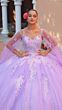Amarra 54306 Cape Sleeve Corset Bodice Quinceanera Gown