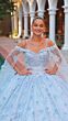 Amarra 54308 Cold-Shoulder Strap Basque Waist Sweet 16 Gown