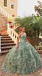 Amarra 54314 Ruffle Skirt Hooded Cape Sweet 16 Gown